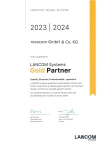 Lancom Gold Zertifikat für 2023 und 2024